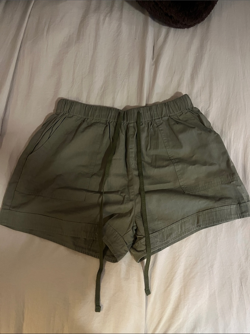 Olive Green Women's Drawstring Shorts